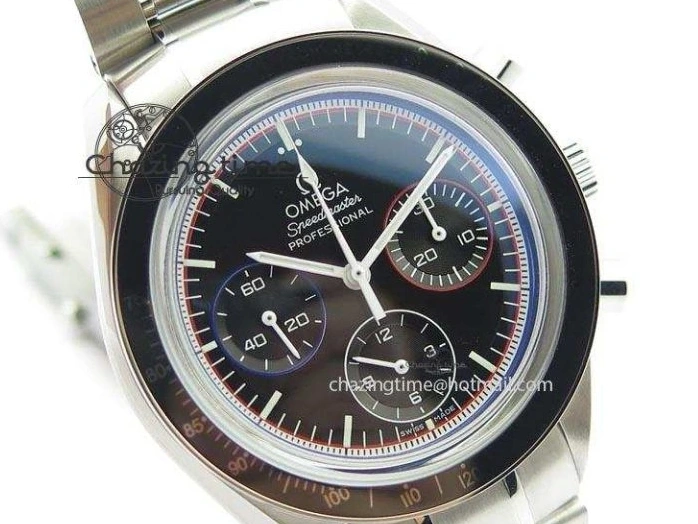 0118 Speedmaster MoonWatch  Apollo 16 Black Dial On SS Bracelet Supportive 8231